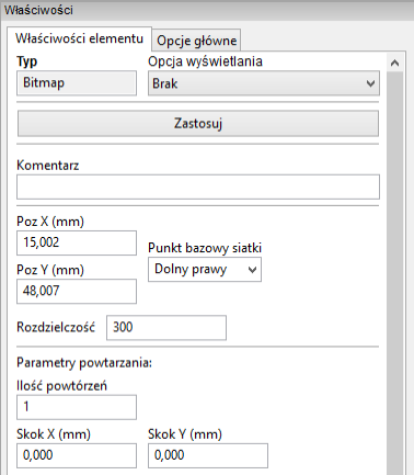 Właściwości linii i prostokątów Właściwości tekstów Właściwości linii łamanych Właściwości dla map bitowych 9.