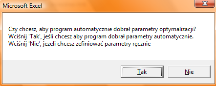 Aby uruchomić wybraną optymalizację, trzeba w okienko wpisać numer przyporządkowany danej operacji, a następnie wybór potwierdzić wciśnięciem Ok.