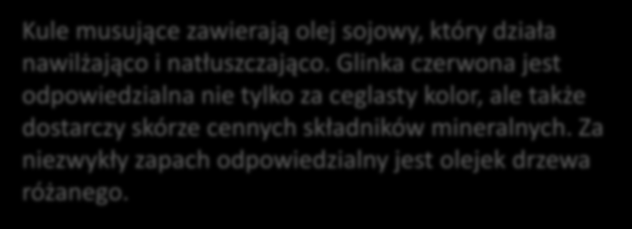 Kule kąpielowe glinka czerwona i drzewo różane Kule musujące zawierają olej