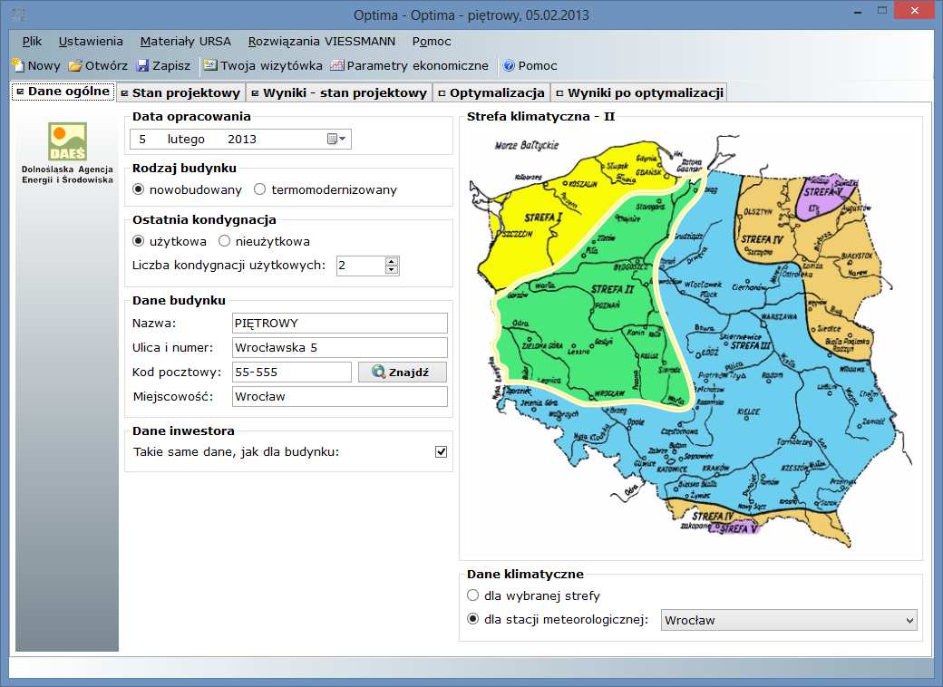 2. STAN AKTUALNY Zakładka Stan aktualny wymaga uzupełnienia następujących danych: a) Zakładka Geometria