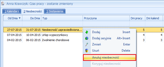 Po uruchomieniu tej funkcji pojawi się dodatkowo pytanie: Czy anulować wypłatę? Operacji nie można odwrócić! Wypłaty anulowane nie podlegają księgowaniu.