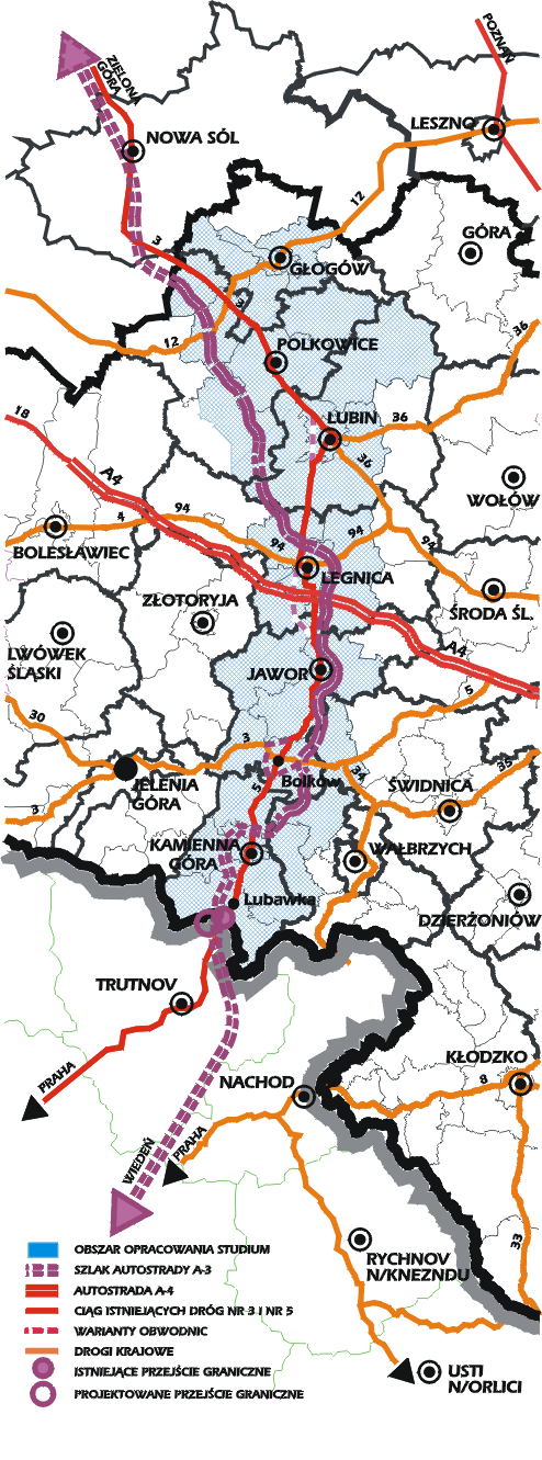 W środkowej części osi, pomiędzy Legnicą i Jaworem, z uwagi na występowanie najlepszych gleb, istnieją sprzyjające warunki dla intensywnego rozwoju rolnictwa.