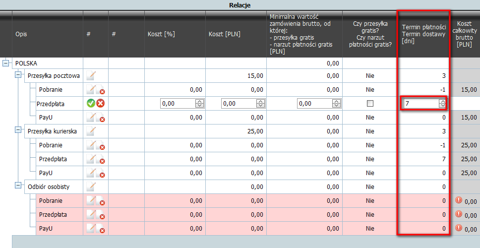 1 Nwści 1.1 Zamówienie. Termin dstawy i płatnści W Cmarch ERP e-sklep 7.