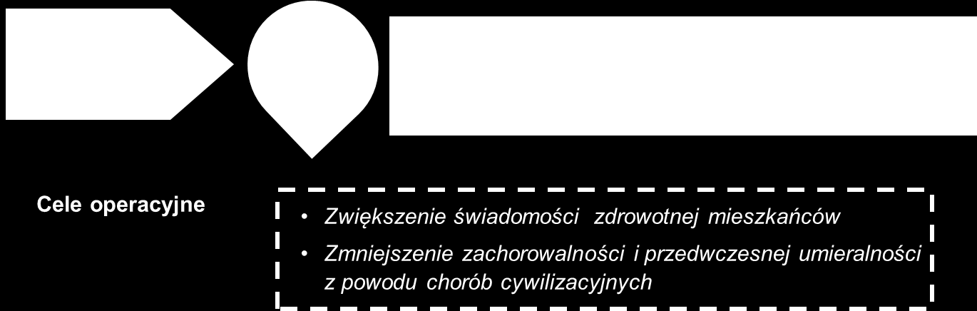 Cel operacyjny Zwiększenie świadomości zdrowotnej mieszkańców Proponowane działania: 1. Edukacja ogólnopopulacyjna w zakresie czynników determinujących zdrowie. 2.