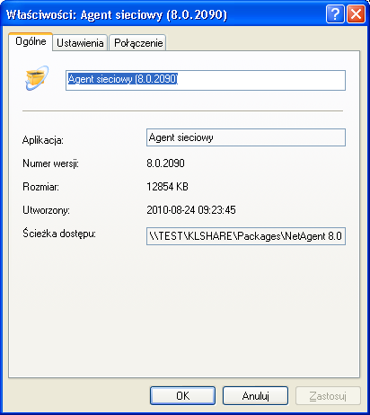 W oknie Właściwości <Nazwa pakietu> możesz przeglądać właściwości pakietu instalacyjnego oraz zmieniać jego nazwę i ustawienia (zobacz poniższy rysunek).