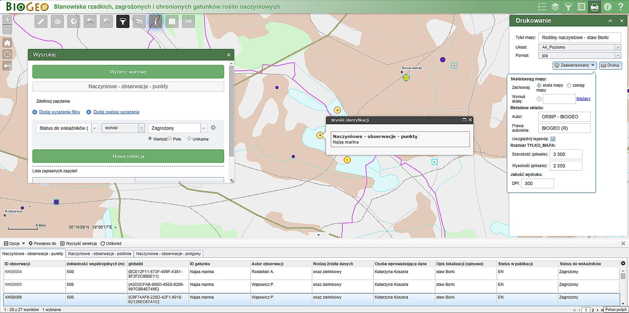 Ogólnodostępna Baza Danych (OBD) Przykład wizualizacji danych w portalu internetowym BIOGEO