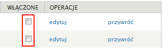 16. Wyłączenie pozycji menu nawigacji W razie konieczności administrator ma możliwość wyłączenia nieużywanej pozycji menu nawigacji (rys. 53 i 54).