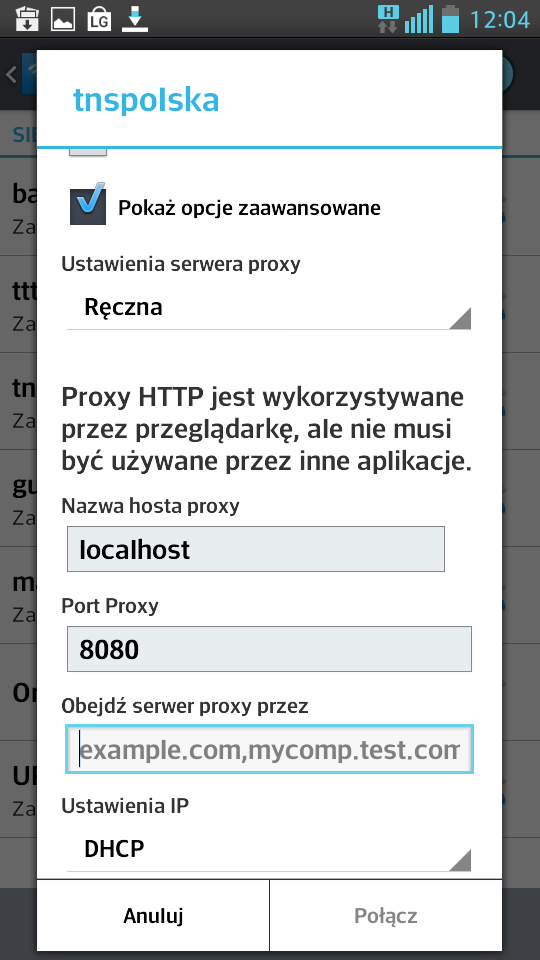 Oraz Port Proxy, w który