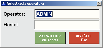 7 Okno główne modułu Okno główne otwiera się po uruchomieniu modułu i zalogowaniu operatora. Znajduje się w nim podstawowe menu, z którego dokonuje się wyboru operacji moŝliwych do wykonania w module.