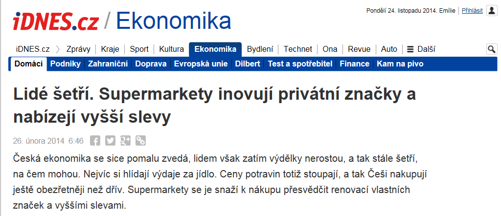 Marki własne w RCz Marki własne w CZ w 2013 (dane PLMA): 17,2% wartości sprzedaży 31,5% ilości