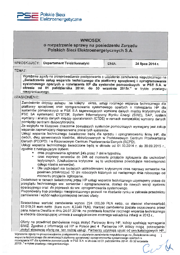 Załącznik nr 3 Pakiet 8x5 Szczegółowe warunki wykonania przedmiotu Umowy dla usług serwisowych Pakiet 8x5 Tabela 1.