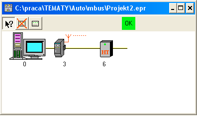 Podczas programowania ustawie& sie' w programie MBS.EXE wygl(da nast)puj*co: W opisywanym projekcie wykonano sie+ dziesi,ciu takich punktów odczytowych. Maksymalna pami-.