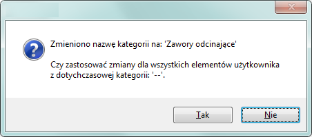 CADprofi HVAC & Piping: Praca z symbolami ogólne zasady Zmiana kategorii Aby zmienić lub określić nową kategorię należy kliknąć prawym przyciskiem myszy w żądany symbol i z menu kontekstowego wybrać