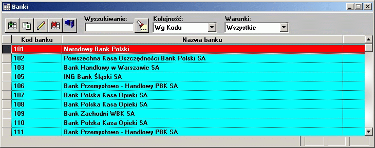 Słowniki Obecne na formatce pola należy uzupełnić zgodnie z ich nazwą. Pole BIC umożliwia podanie dla oddziału banku identyfikatora dla transakcji transgranicznych.