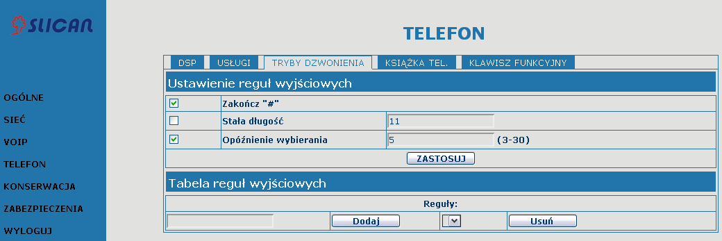 Lista prefiksów zabronionych Kropka (.) oznacza numer z dowolną liczbą cyfr, np. 6.