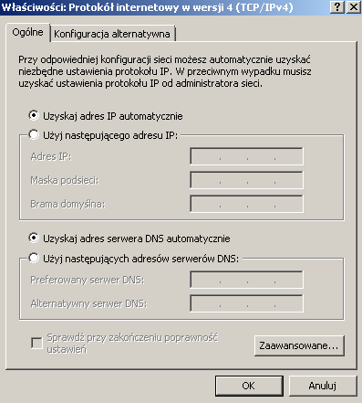 5. KONFIGURACJA KOMPUTERA PC Przed podłączeniem urządzenia do komputera PC upewnij się, że masz odpowiednio skonfigurowaną kartę sieciową.