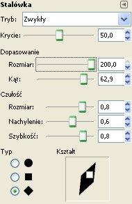 Narzędzie symulujące wykorzystywanie stalówki lub zakreślacza, do malowania