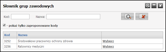 Zbiorczo - za pomocą przycisku Aktualizacja zbiorcza, co spowoduje, że zaktualizowane zostaną kody wszystkich osób dla których możliwe było jednoznaczne wskazanie nowego kodu przez system.