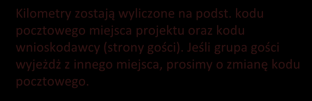 16) Strona finansowa partnera (fakultatywnie, o ile znane są Państwu dane) Kilometry zostają wyliczone na podst.