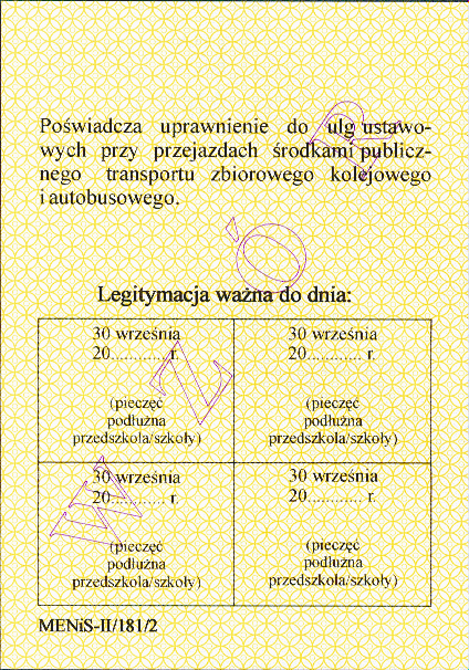 ważność do czasu ukończenia przez dziecko niepełnosprawne wychowania przedszkolnego; mogą być