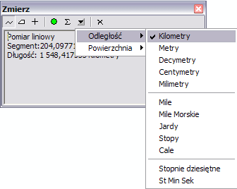 8) Rys. 8. Okno dialogowe narzędzia Zmierz.