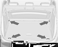 78 Schowki Podłoga dzieląca bagażnik Podłogę dzielącą bagażnik można włożyć w przestrzeń bagażową w dwóch położeniach: bezpośrednio nad osłoną wnęki koła zapasowego lub osłoną tylnej części podłogi,