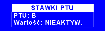 Włączenie kasy/logowanie do MENU głównego Wybór opcji PROGRAMOWANIE Wybór funkcji stawki PTU Wpisanie wartości stawki A I tak kolejno należy wpisać wartości stawek VAT od A do G.