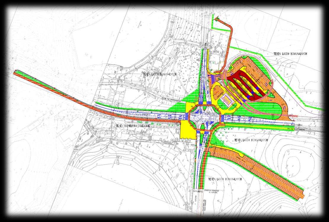 Szczecin 2020 / OTOCZENIE / Układ drogowy przy kąpielisku Głębokie wariant rondo