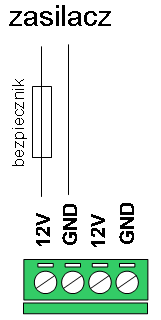 4.1. Zasilanie VamsterL musi być zasilany stabilizowanym napięciem 9-12V. Pobór prądu jest zależny od rodzaju i ilości urządzeń jakie są podłączone do wejść i wyjść.