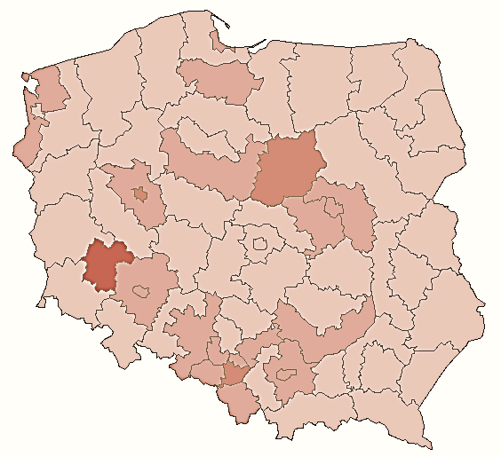 BADANIA Rozkład przestrzenny produktywności w polskich regionach (NUTS-3) Mapa 1.