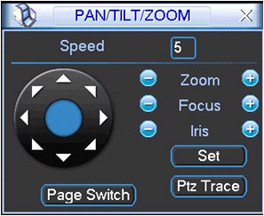 5.3.8 PAN/TILT/ZOOM Uwaga: Wszystkie operacje głowic są dostępne w protokole PELCO, w innych protokołach mogą być pewne ograniczenia funkcjonalności.