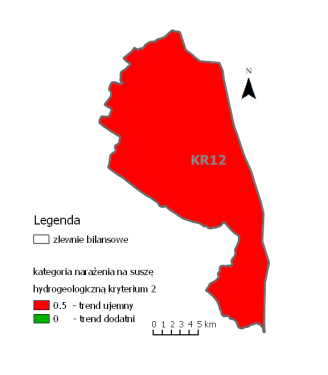 hydrogeologicznej. Rysunek 5. Mapy kryteriów oceny poziomu zagrożenia występowania suszy hydrogeologicznej wraz z mapą wynikową Tabela 7.