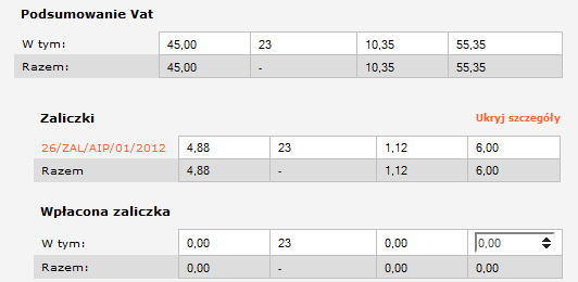 Pozycje przed i po korekcie Po wypełnieniu pozostałych pól na dokumencie oraz kliknięciu "Zapisz" u dołu ekranu następuje dodanie korekty do systemu. 6.1.3.