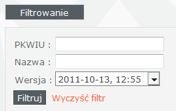 6.6. Baza PKWiU Baza PKWiU zawiera kody klasyfikacyjne zgodne z Polską Klasyfikacją Wyrobów i Usług.