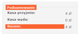 Podsumowanie dokumentów kasowych Poniżej listy znajdują się następujące przyciski: Dodaj umożliwia dodanie nowego dokumentu Drukuj drukuje zaznaczone dokumenty Raport generuje raport kasowy 6.7.1.