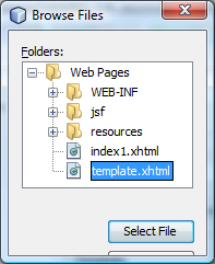 Podanie nazwy pliku index1 w polu File Name w katalogu domyślnym (puste pole Folder) i wybór pliku