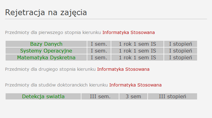 Rejestracja Wybór zakładki Rejestracja pozwala na ustalenie daty rozpoczęcia oraz zakończenia rejestracji.