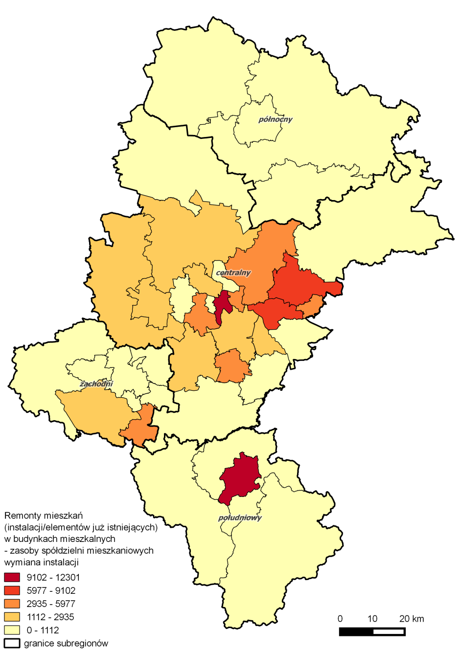 45 544 spólnot mieszkanioych, 2 490 zakładó pracy (bez Skarbu Państa), 173 Toarzyst Budonicta Społecznego TBS oraz 4 pozostałych podmiotó. 9 Mapa 5.