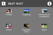 Używanie trybu BEST SHOT BEST SHOT dostarcza kolekcję scen wzorcowych, które pokazują różne rodzaje warunków fotografowania.