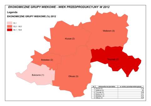 W gminach Bolesław i Olkusz wartości były bliskie 16% i miały tendencje obniżającą się. Wykres 14.