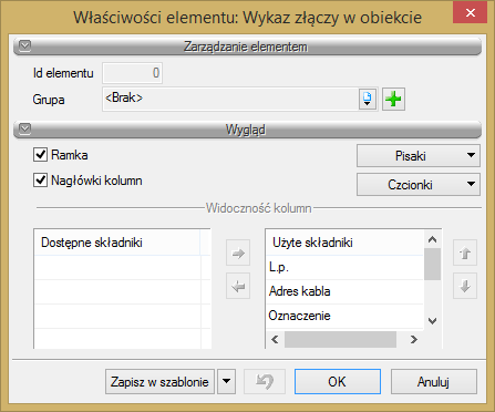 Tabelę możemy edytować również w formacie RTF (po kliknięciu na tabelę) i wybraniu ikony modyfikacji.