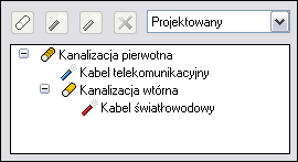 Kanalizacja kablowa wtórna przebiega zawsze po tej samej trasie co kanalizacja pierwotna, z wykorzystaniem istniejącego ciągu bądź też w projektowanej kanalizacji.