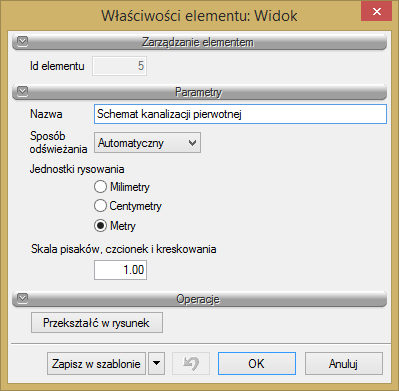 Dla wybranego elementu widniejącego na schemacie zmieniamy wygląd opisu, modyfikując zawartość górnej i dolnej linii w oknie: Z poziomu schematu możemy również zmieniać parametry obiektów.