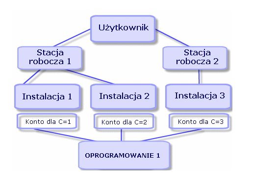 AssetCenter Rysunek 4.1. Licznik oprogramowania - przykład zastosowania Poniższa tabela przedstawia wartości pojawiące się w polach Liczyć i Liczyć jako. Tabela 4.2.