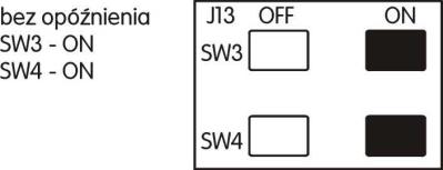 Tabela 7. Konfiguracja trybu pracy centrali - przełącznik J13 Tryb pracy: 1.