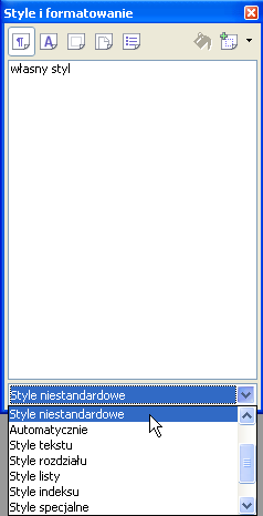 Style tworzenie własnych stylów Podczas pracy z edytorem nie jesteśmy wcale skazani tylko na zdefiniowane przez twórców OpenOffice`a wbudowane w edytor tekstu style.