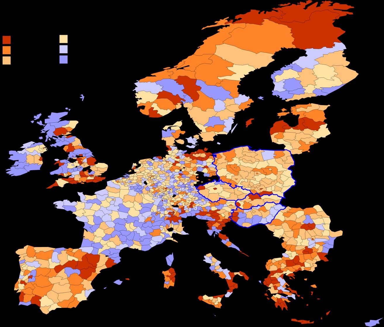 liczby miejsc noclegowych zanotowano głównie w niektórych regionach Węgier i Czech (zarówno w pierwszym jak i drugim analizowanym okresie) oraz pojedynczych regionach