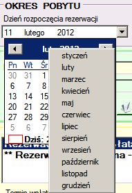 3.2 Rezerwacje grupowe Aby dokonać rezerwacji grupowej zaznaczamy cały okres pobytu lub pierwszy dzień pobytu i klikamy na Rezerwacja grupowa w dolnej części okna.