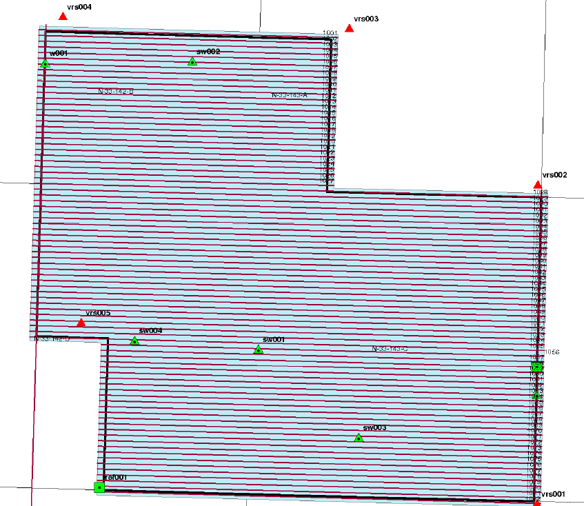 Nadanie georeferencji (5) Typy płaszczyzn Płaszczyzny referencyjne - poziome płaszczyzny dające się zidentyfikować na chmurze punktów o pomierzonych w terenie współrzędnych w celu dowiązania szeregów