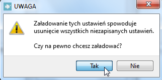 III.2 Ładowanie projektu Otwieramy okno Wczytaj : Z listy dostępnych projektów zaznaczamy interesującą nas pozycje i klikamy